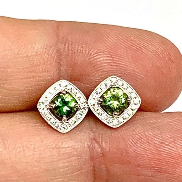 Diamond Sapphire Earrings 18k Gold 1.50 TCW Certified $2,950 921513 - Picture 2 of 9